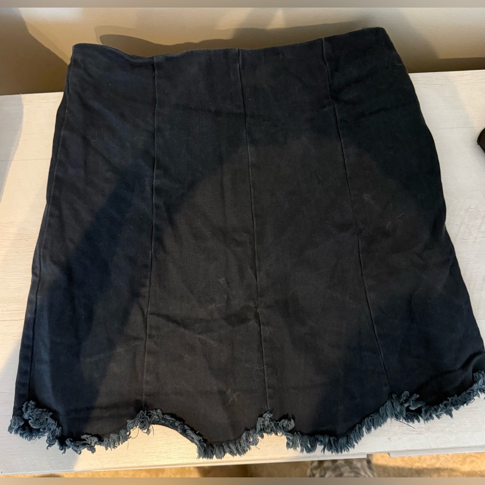 Navy Denim Mini Skirt
